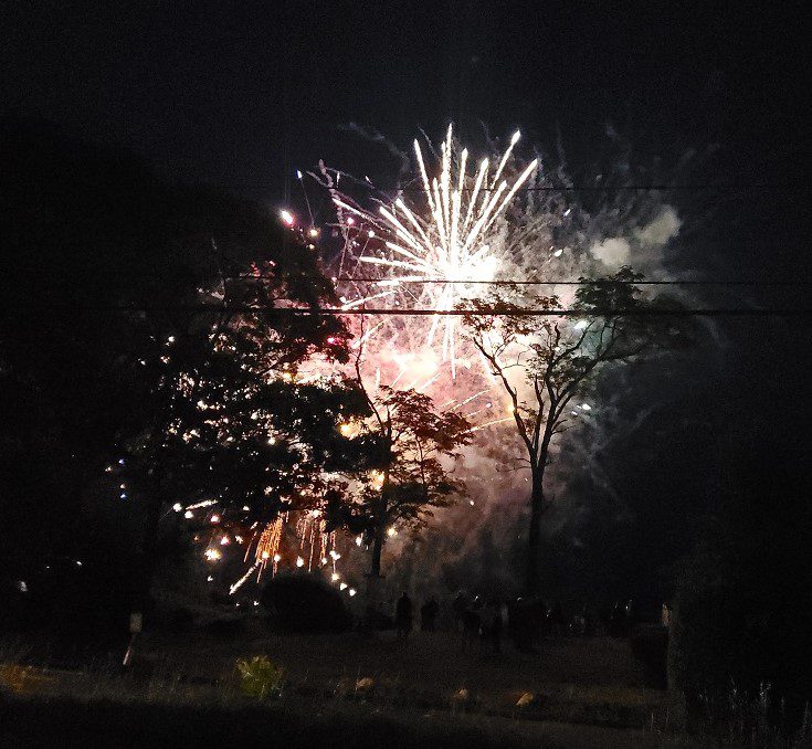 Fireworks right in front of the house