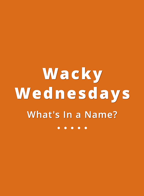 003 Wacky Wednesdays 20 - What's in a Name